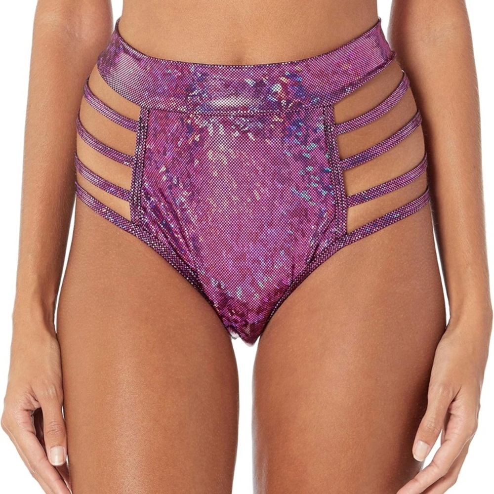 Shimmer Strappy High-Waisted Bottoms